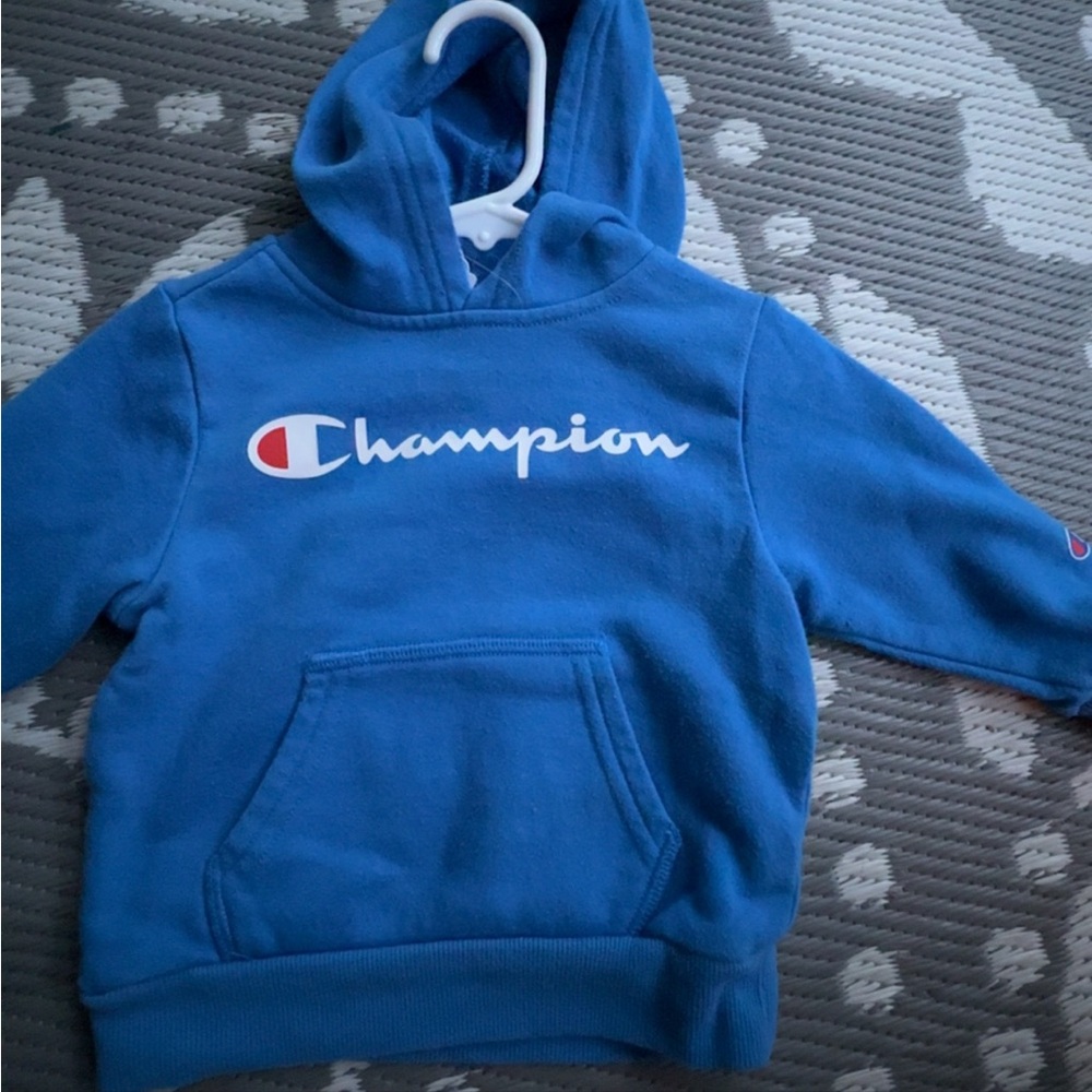 Champion Blue Hooded Sweatshirt Athletic Wear